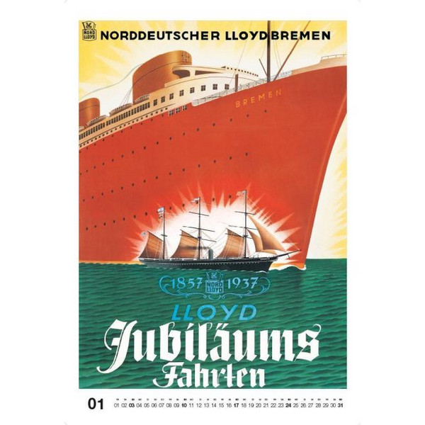 HISTORISCHE SCHIFFSPLAKATE 2027 - Kalender Ansicht 2