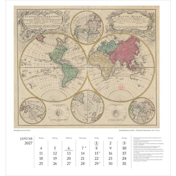 GEOGRAPHISCH-KARTOGRAPHISCHER KALENDER 2027 Ansicht 2