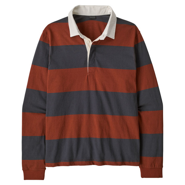M'S L/S RUGBY Herren - Sweatshirt-WIDE STRIPE: RUSTY RED