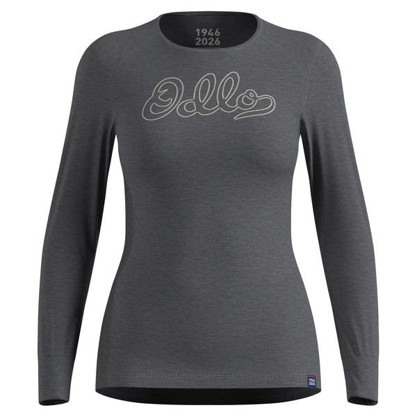 ACTIVE WARM 80TH ANNIVERSARY BL TOP CREW NECK L/S Damen - Funktionsshirt-ODLO STEEL GREY MELANGE