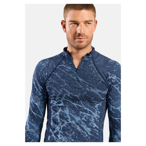 Odlo PERFORMANCE WARM BLACKCOMB BL TOP TURTLE NECK L/S HALF ZIP Herren - Baselayer-Shirt Ansicht 5